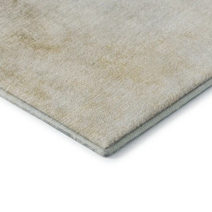 Taupe And Ivory Abstract Washable Area Rug With UV Protection Photo 9