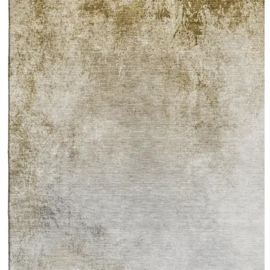 Taupe And Ivory Abstract Washable Area Rug With UV Protection Photo 3