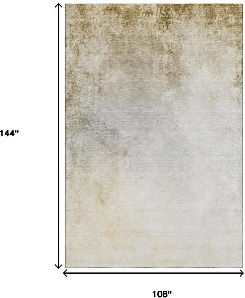 Taupe And Ivory Abstract Washable Area Rug With UV Protection Photo 7