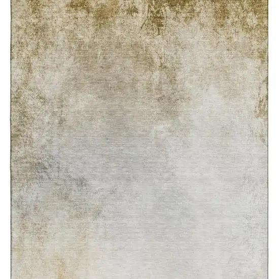 Taupe And Ivory Abstract Washable Area Rug With UV Protection Photo 3