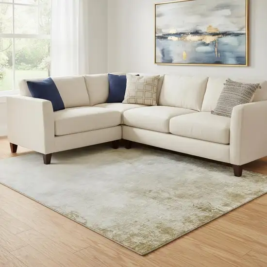 Taupe And Ivory Abstract Washable Area Rug With UV Protection Photo 1