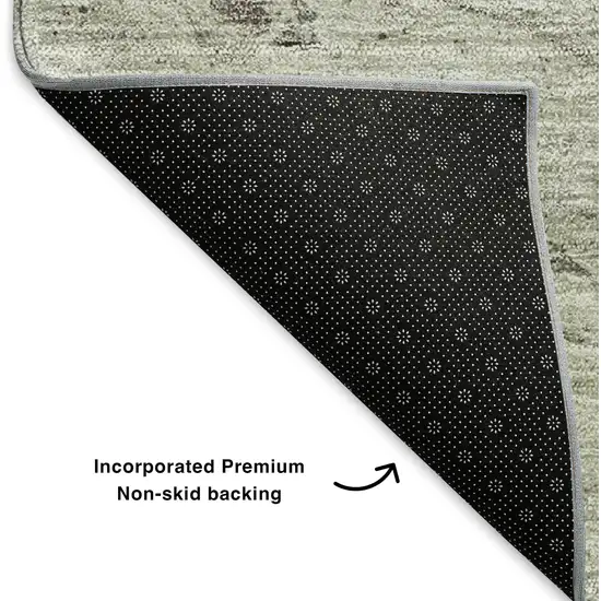 Taupe And Ivory Abstract Washable Area Rug With UV Protection Photo 8