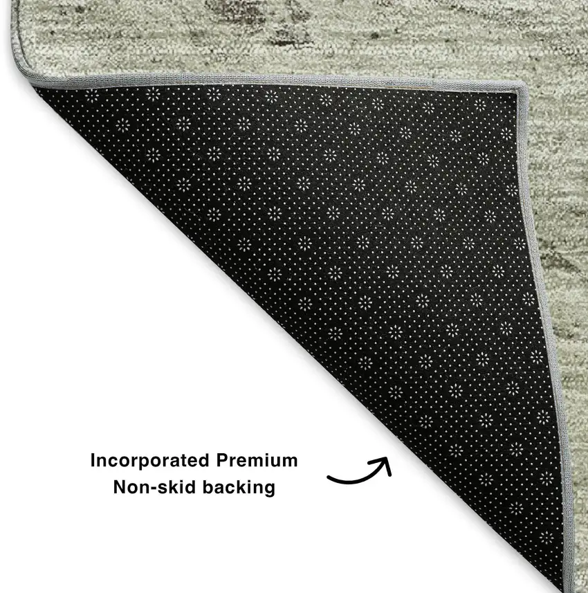 Taupe And Ivory Abstract Washable Area Rug With UV Protection Photo 8