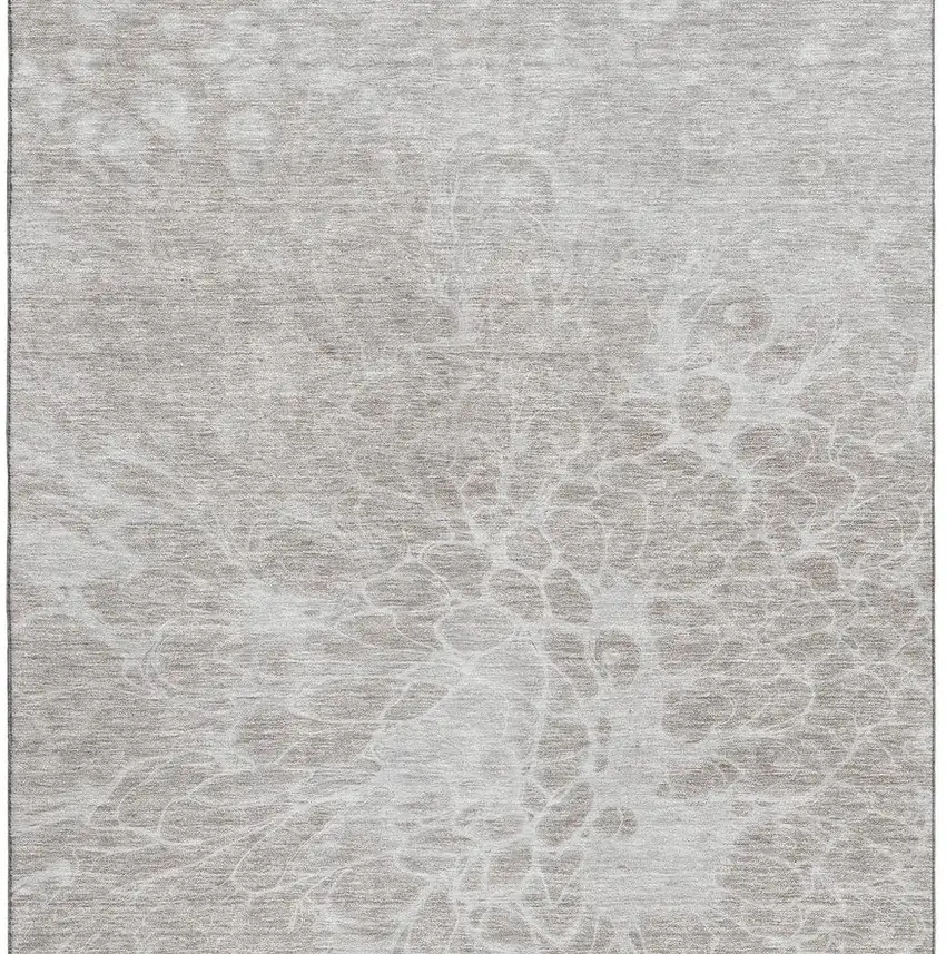 Taupe And Ivory Abstract Washable Area Rug With UV Protection Photo 4