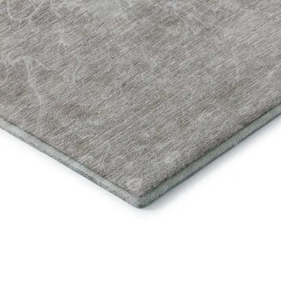 Taupe And Ivory Abstract Washable Area Rug With UV Protection Photo 8