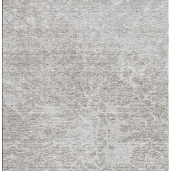Taupe And Ivory Abstract Washable Area Rug With UV Protection Photo 4