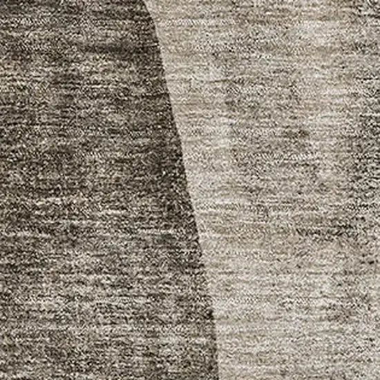 Taupe And Ivory Abstract Washable Area Rug With UV Protection Photo 8