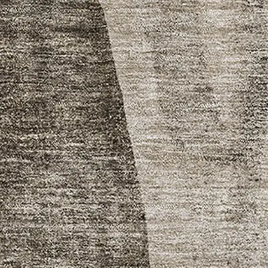 Taupe And Ivory Abstract Washable Area Rug With UV Protection Photo 6