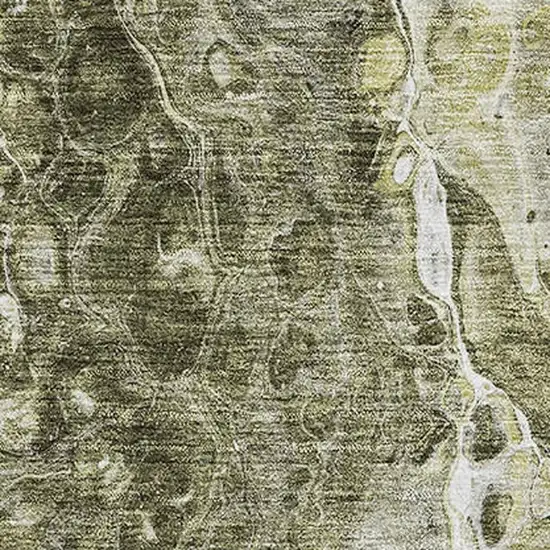 Taupe And Ivory Abstract Washable Area Rug With UV Protection Photo 2