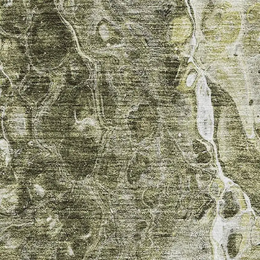 Taupe And Ivory Abstract Washable Area Rug With UV Protection Photo 2