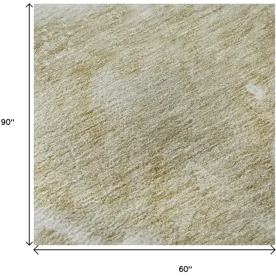 Taupe And Ivory Abstract Washable Area Rug With UV Protection Photo 8