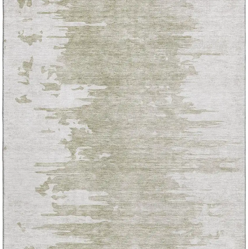Taupe And Ivory Abstract Washable Area Rug With UV Protection Photo 3