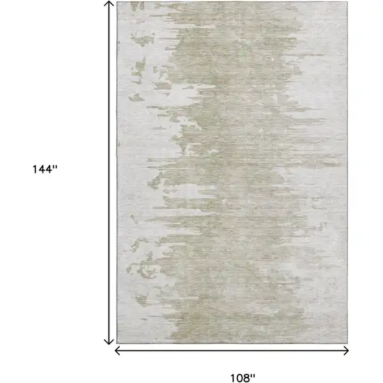 Taupe And Ivory Abstract Washable Area Rug With UV Protection Photo 3