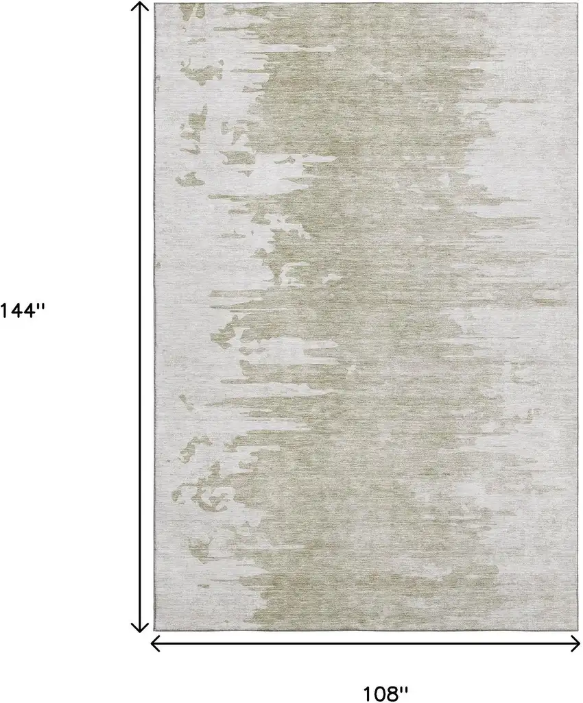 Taupe And Ivory Abstract Washable Area Rug With UV Protection Photo 3