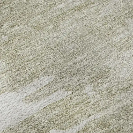 Taupe And Ivory Abstract Washable Area Rug With UV Protection Photo 9