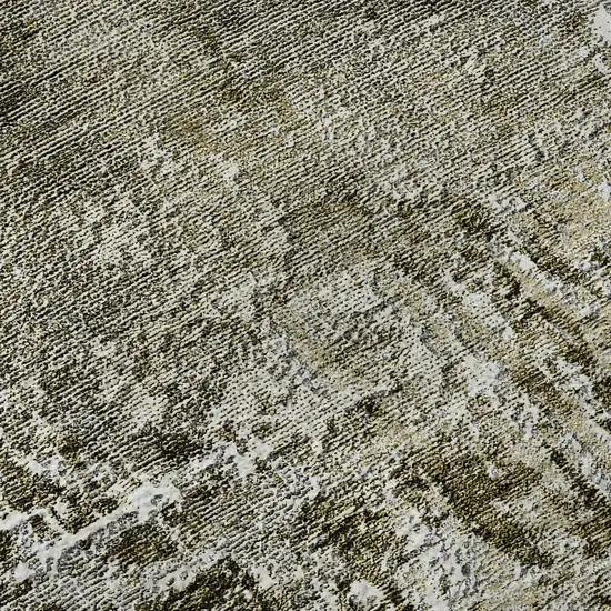 Taupe And Ivory Abstract Washable Area Rug With UV Protection Photo 1