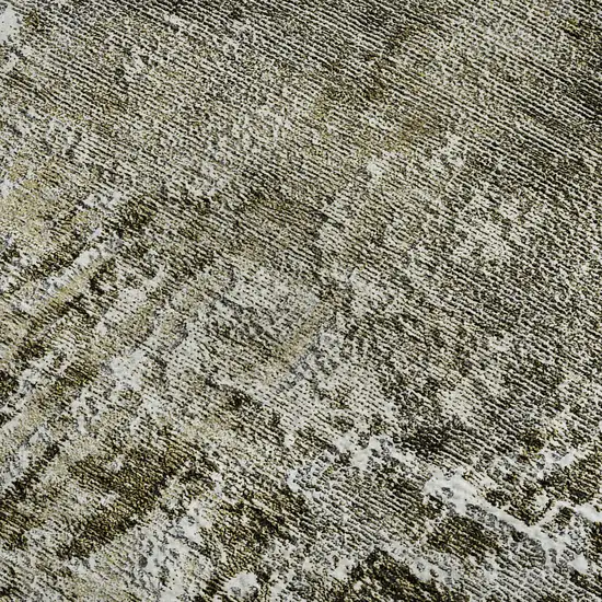 Taupe And Ivory Abstract Washable Area Rug With UV Protection Photo 3