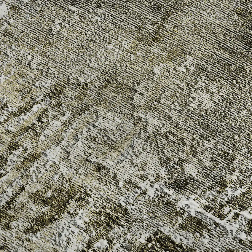 Taupe And Ivory Abstract Washable Area Rug With UV Protection Photo 3