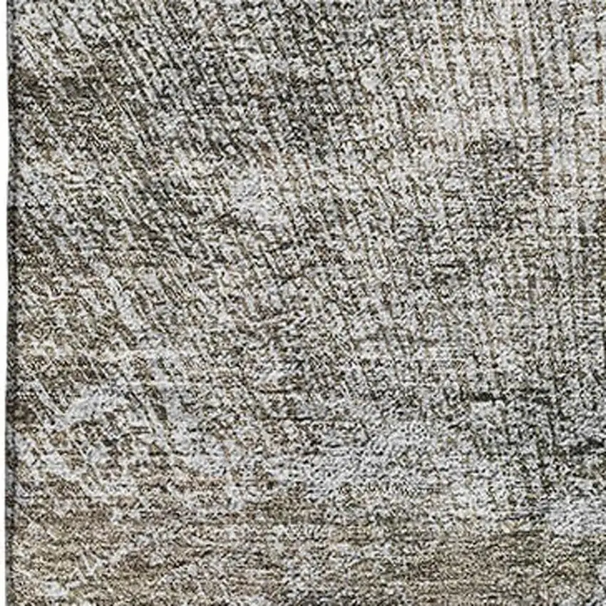 Taupe And Ivory Abstract Washable Area Rug With UV Protection Photo 2