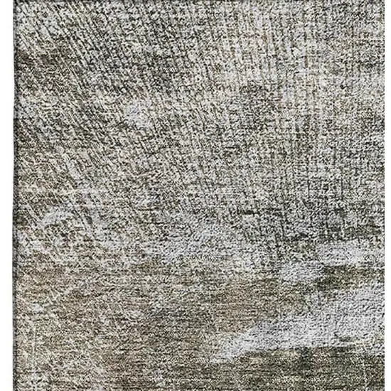 Taupe And Ivory Abstract Washable Area Rug With UV Protection Photo 3