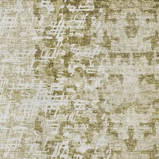 Taupe And Ivory Abstract Washable Area Rug With UV Protection Photo 4