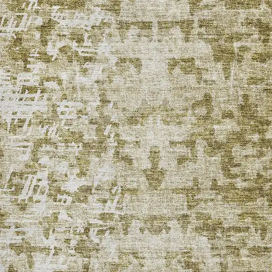 Taupe And Ivory Abstract Washable Area Rug With UV Protection Photo 2