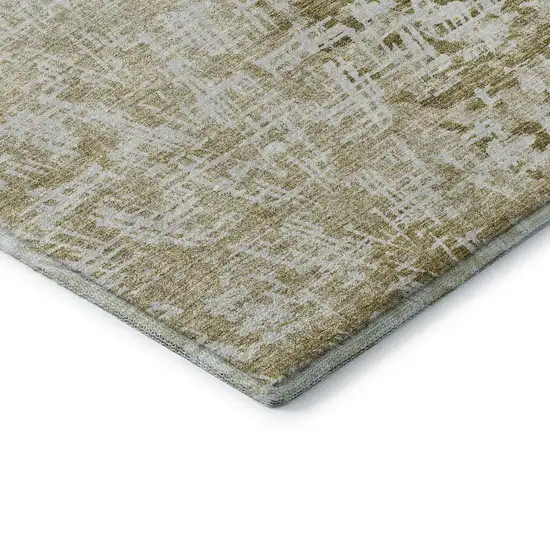 Taupe And Ivory Abstract Washable Area Rug With UV Protection Photo 7