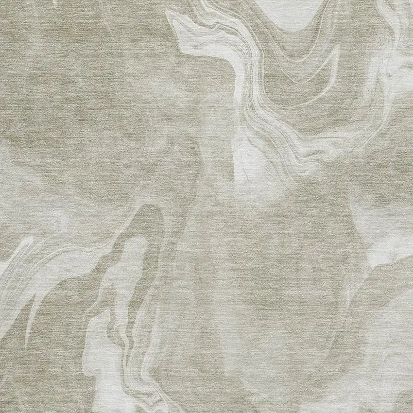 Taupe And Ivory Abstract Washable Area Rug With UV Protection Photo 3