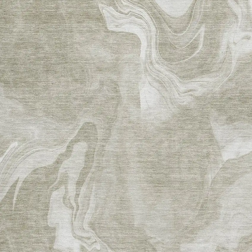 Taupe And Ivory Abstract Washable Area Rug With UV Protection Photo 3