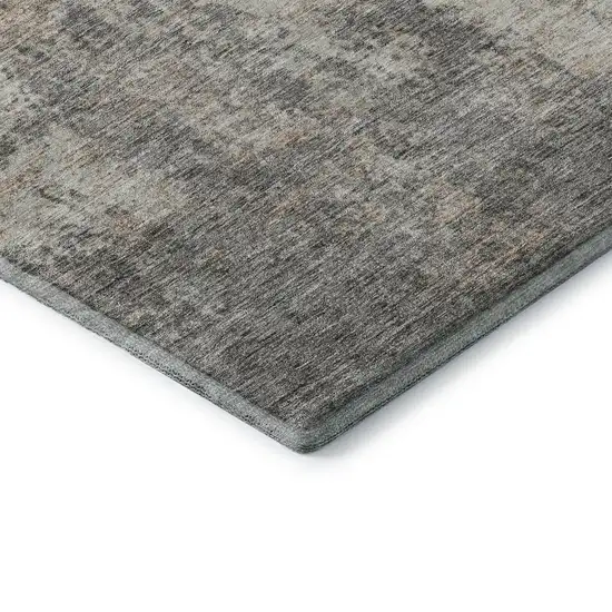 Taupe And Ivory Abstract Washable Area Rug With UV Protection Photo 6