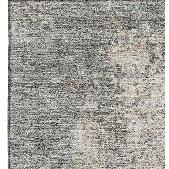 Taupe And Ivory Abstract Washable Area Rug With UV Protection Photo 4
