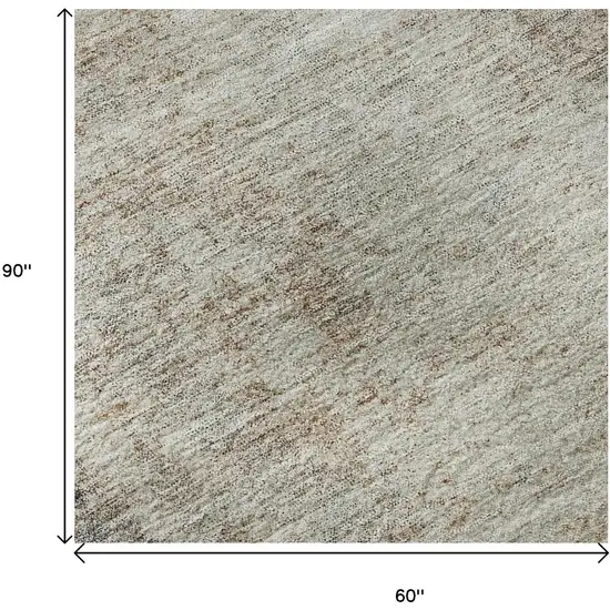 Taupe And Ivory Abstract Washable Area Rug With UV Protection Photo 8