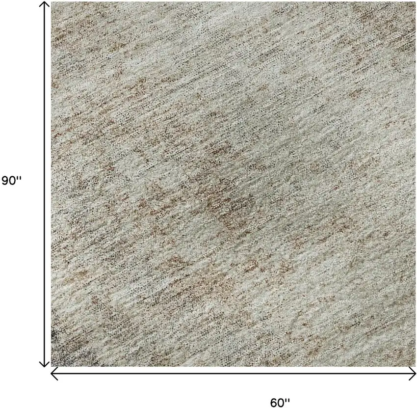 Taupe And Ivory Abstract Washable Area Rug With UV Protection Photo 8