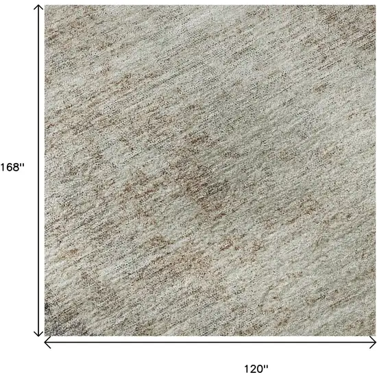 Taupe And Ivory Abstract Washable Area Rug With UV Protection Photo 8