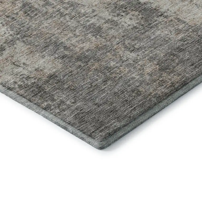 Taupe And Ivory Abstract Washable Area Rug With UV Protection Photo 6