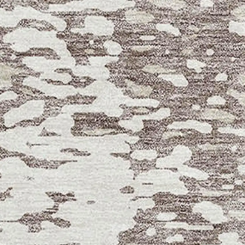 Taupe And Ivory Abstract Washable Area Rug With UV Protection Photo 2