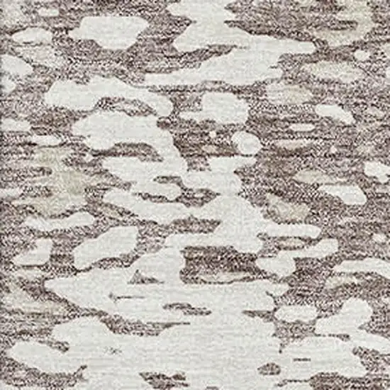 Taupe And Ivory Abstract Washable Area Rug With UV Protection Photo 2