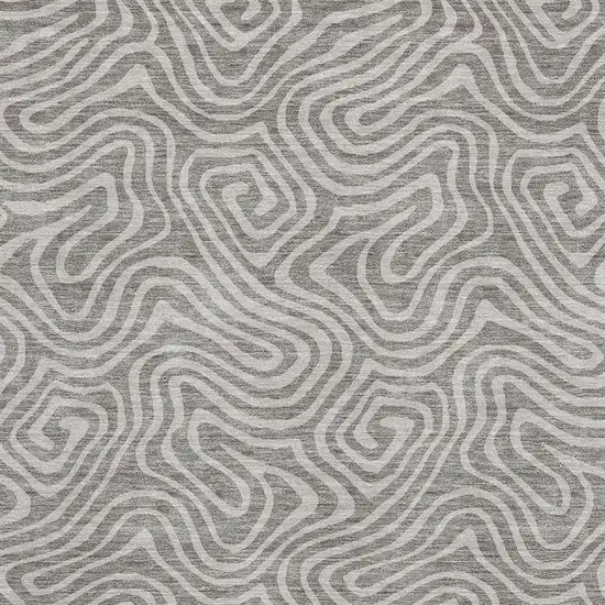 Taupe And Ivory Abstract Washable Area Rug With UV Protection Photo 2