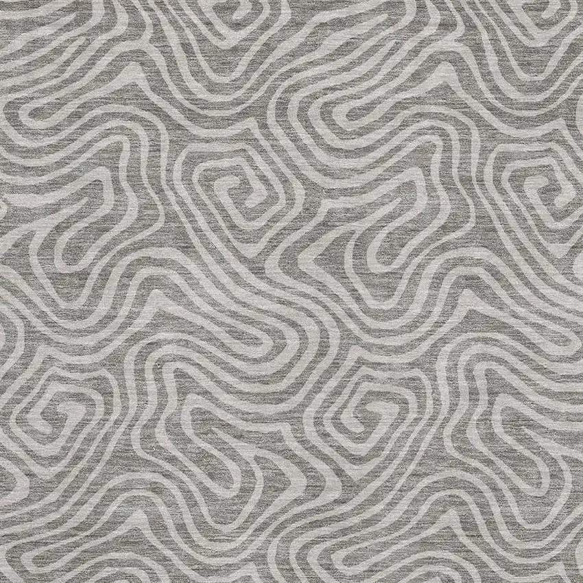 Taupe And Ivory Abstract Washable Area Rug With UV Protection Photo 2