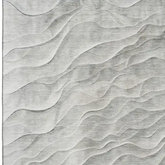Taupe And Ivory Abstract Washable Area Rug With UV Protection Photo 2