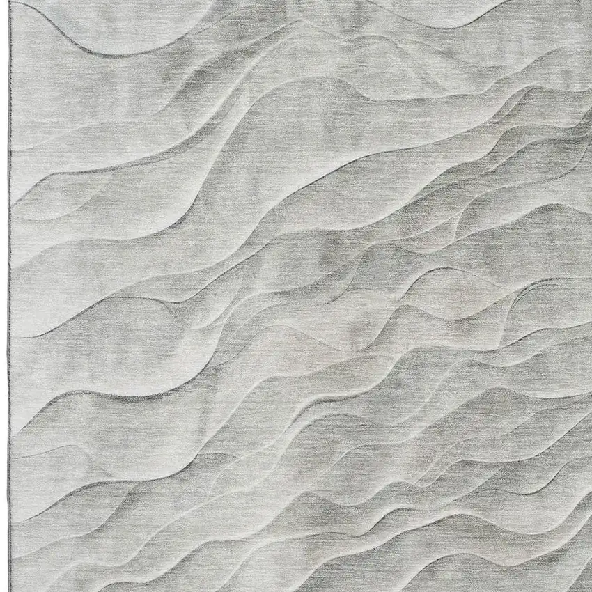 Taupe And Ivory Abstract Washable Area Rug With UV Protection Photo 2