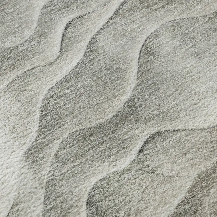 Taupe And Ivory Abstract Washable Area Rug With UV Protection Photo 9