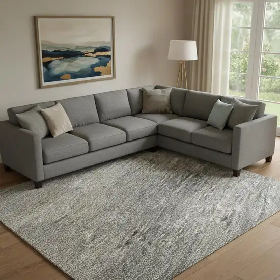 Taupe And Ivory Abstract Washable Area Rug With UV Protection Photo 2