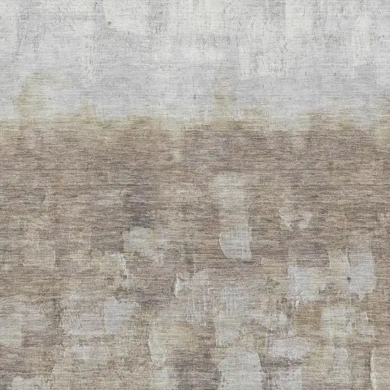 Taupe And Ivory Abstract Washable Area Rug With UV Protection Photo 3