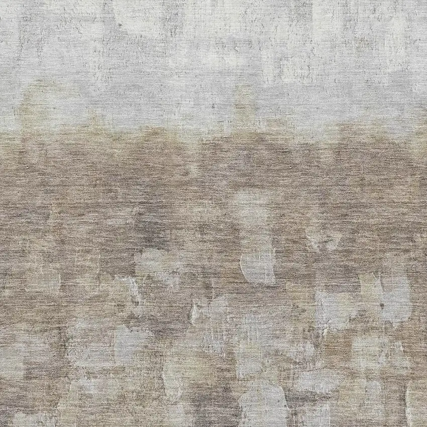 Taupe And Ivory Abstract Washable Area Rug With UV Protection Photo 3
