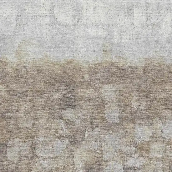 Taupe And Ivory Abstract Washable Area Rug With UV Protection Photo 3