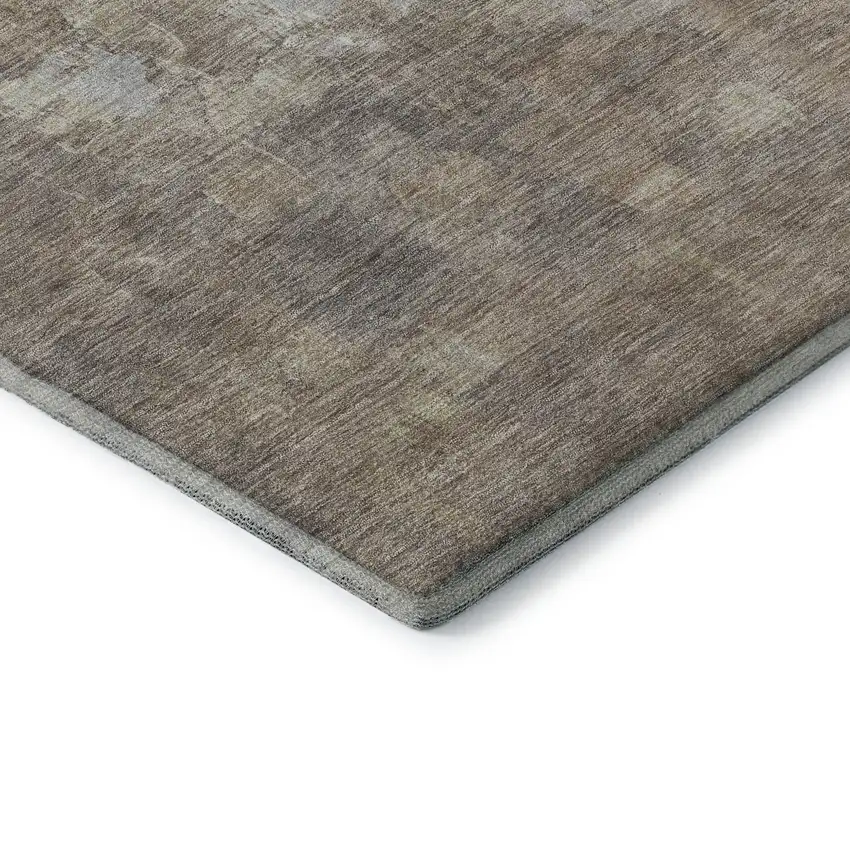Taupe And Ivory Abstract Washable Area Rug With UV Protection Photo 7