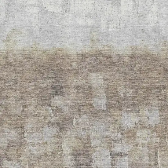 Taupe And Ivory Abstract Washable Area Rug With UV Protection Photo 3