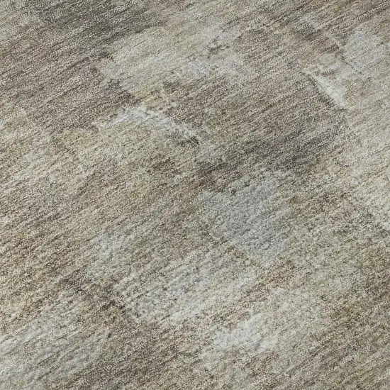 Taupe And Ivory Abstract Washable Area Rug With UV Protection Photo 8