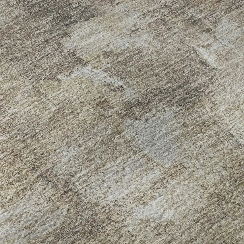 Taupe And Ivory Abstract Washable Area Rug With UV Protection Photo 7